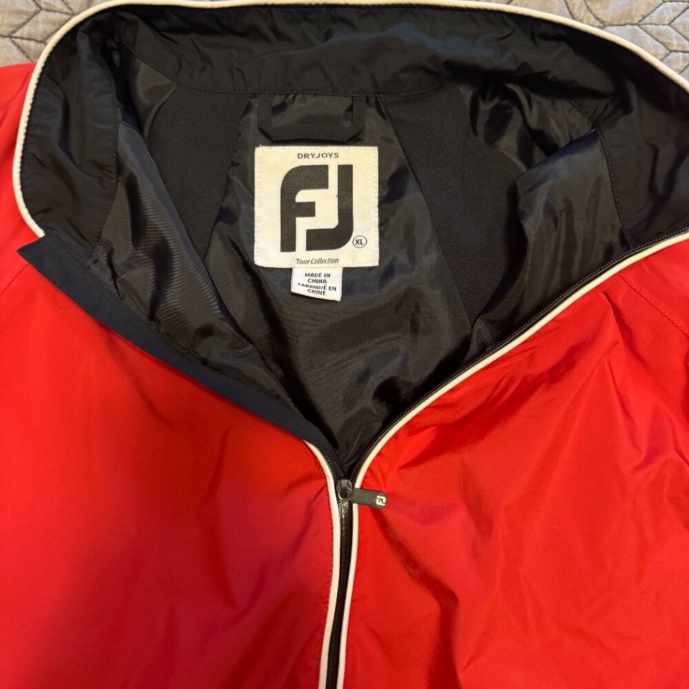 FootJoy DryJoys Tour Collection Golf Pullover Windshirt Red XL - Picture 2 of 3